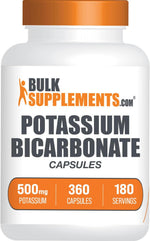 BulkSupplements Potassium Citrate health supplement bottle next to workout gear