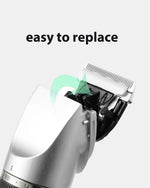 Two pack replacement grooming heads showing snap on underside layout.