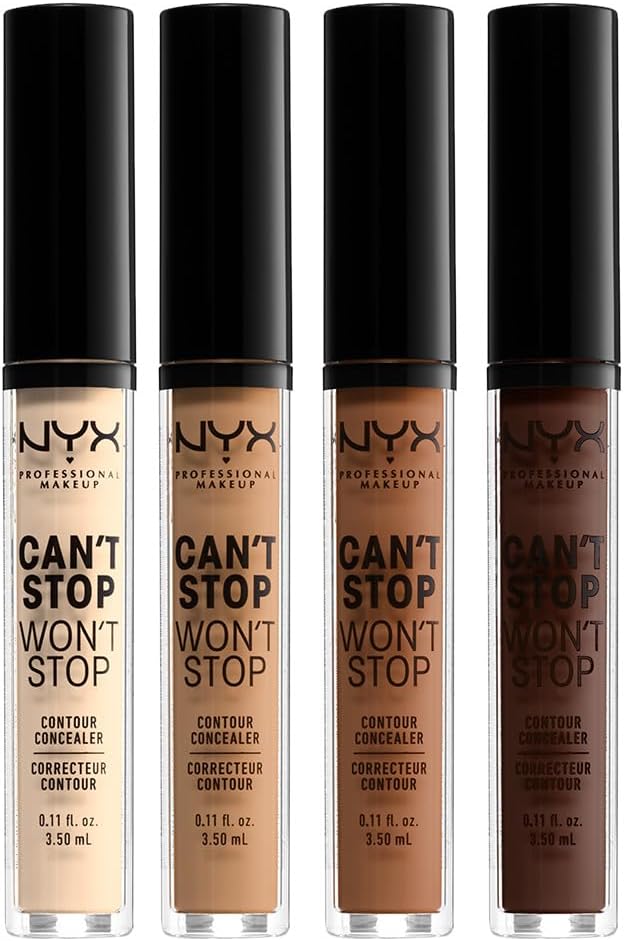 NYX concealer wand displayed with makeup items