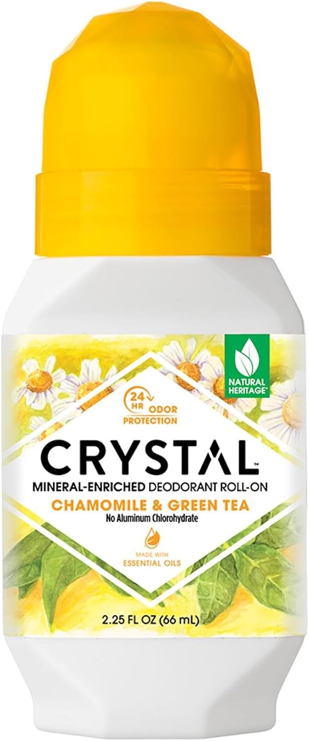 Crystal Essence mineral roll on deodorant front view packaging