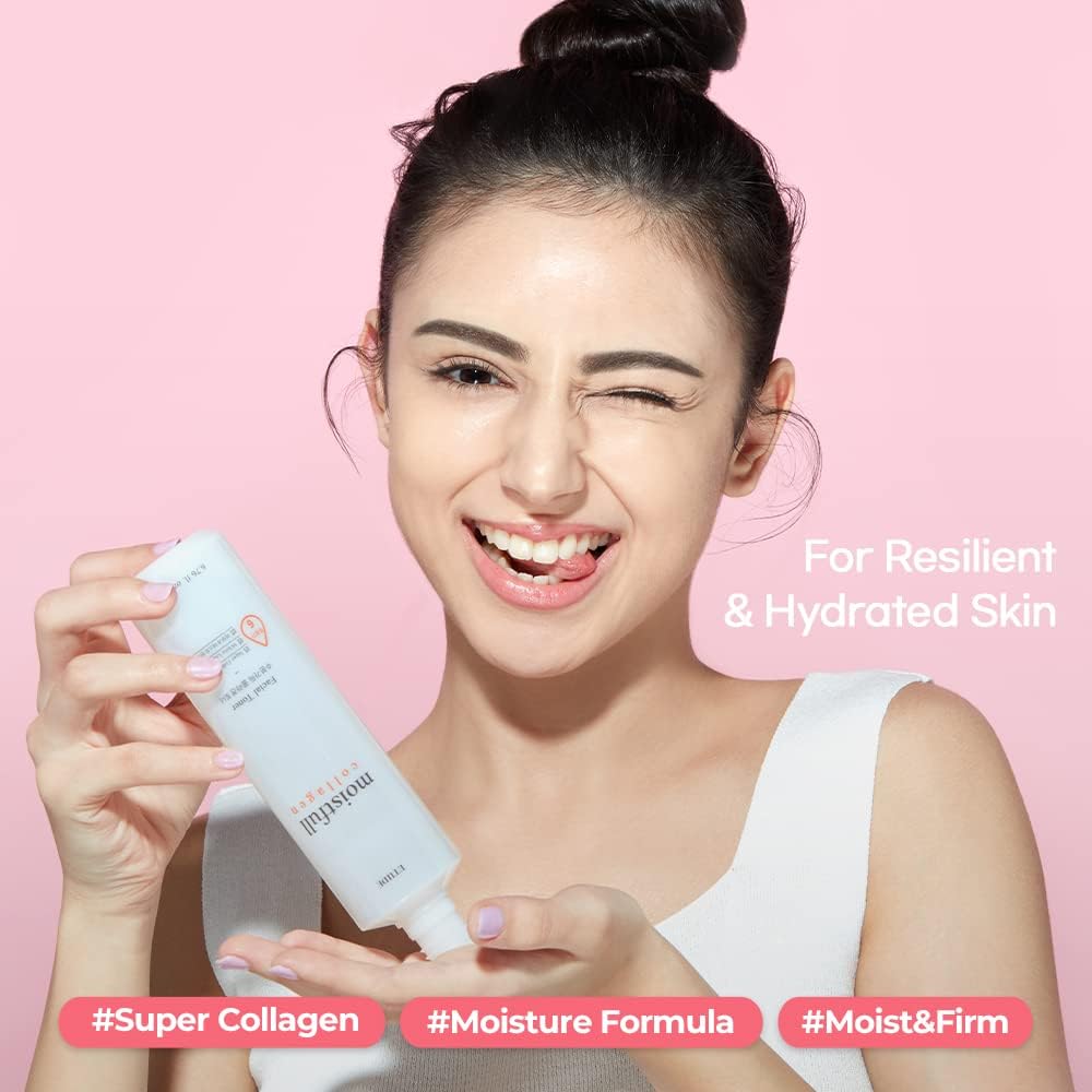 ETUDE Super Collagen Water essence toner texture on palm