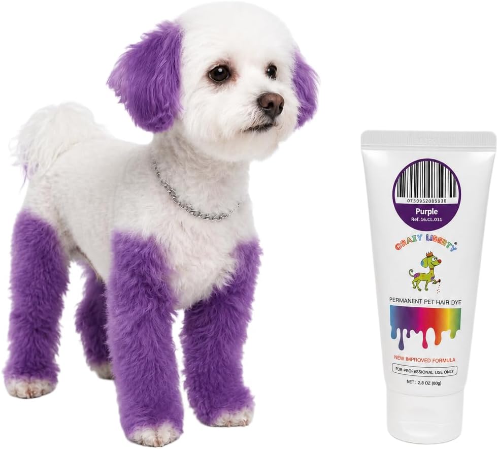Crazy Liberty ammonia-free permanent pet hair dye in Lemon Green for white dogs
