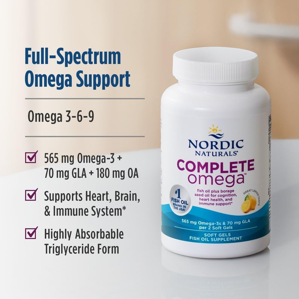 Nordic Naturals Complete Omega supplement ingredients list on back label