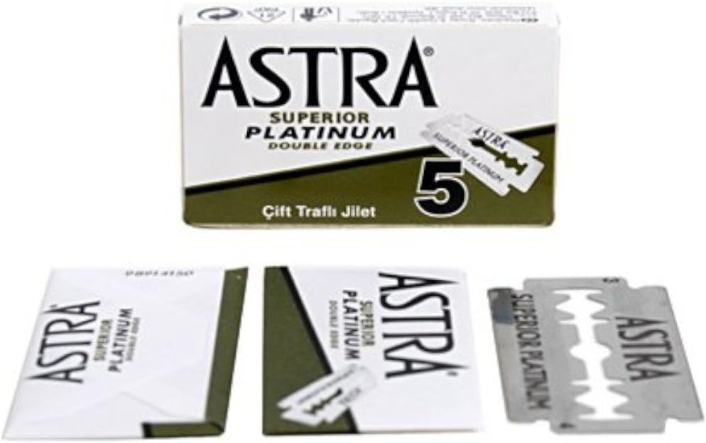 Astra Superior Platinum double edge razor blades 30 count front view safety razor refills