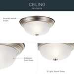 Kichler 2-light fixture glass shade detail