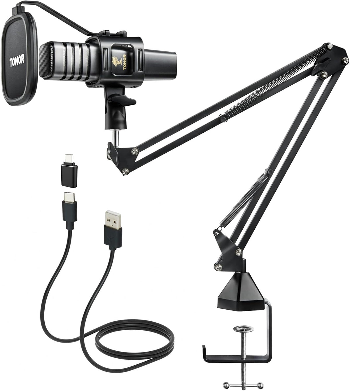 TONOR Podcast Microphone, USB Computer Mic, Cardioid Condenser PC Micro with Tripod Stand and Pop Filter for Podcasting, Streaming, Vocal Recording, PC & Laptop, 180 cm/70inch Cable, TC777 Pro - Image 14