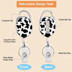Retractable badge holder attached to a belt clip