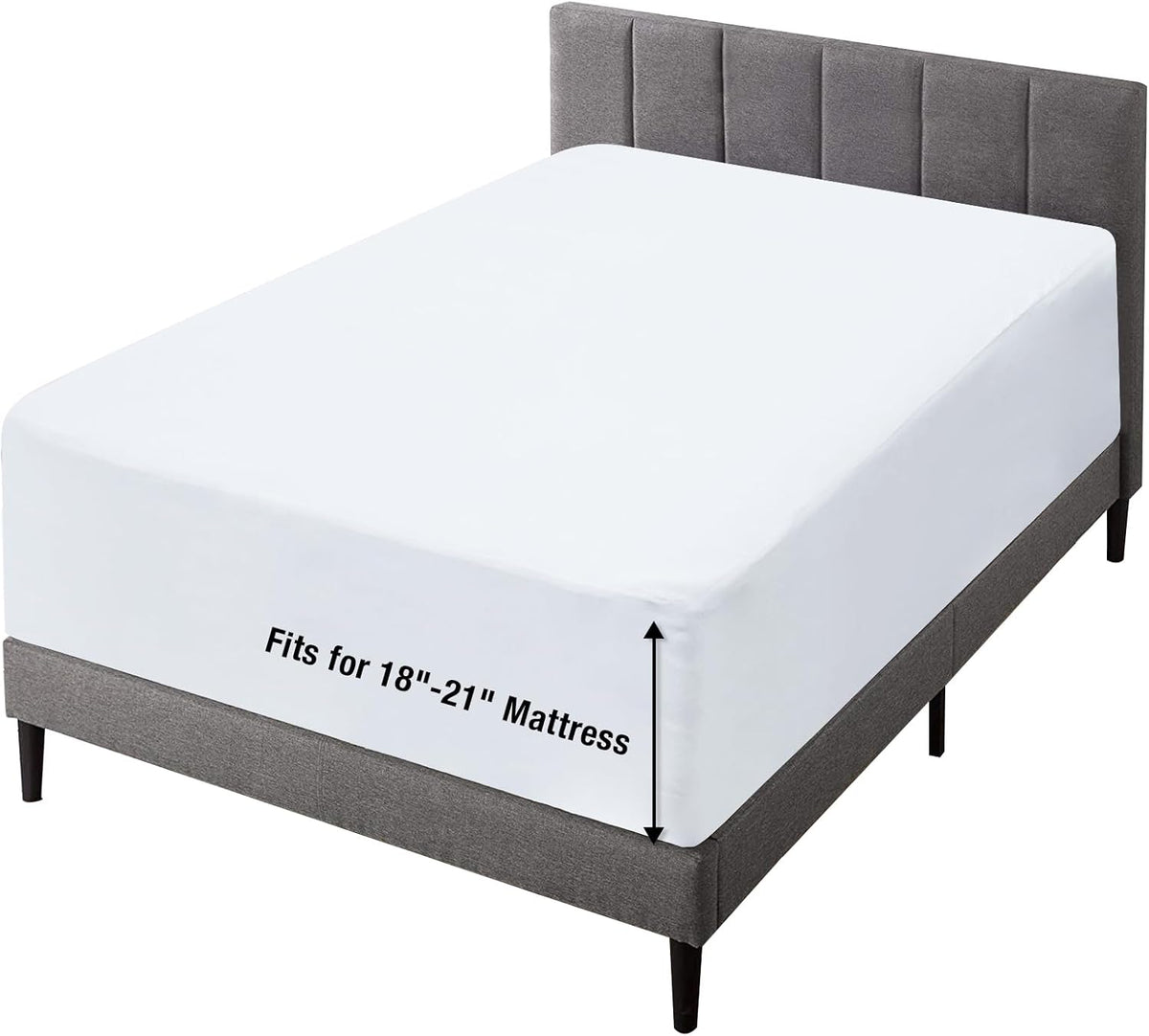 Bedecor Extra Deep Pocket Fitted Sheet, 18-21 Inch, Full, Gray | Stays Put On Pillow Top & Thick Mattress, For Restless Sleepers & Adjustable Beds, Soft Microfiber - Image 11