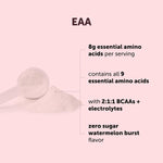 Micro Ingredients EAA powder nutrition facts label closeup