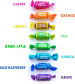 Tootsie Roll Fruit Chews gluten free and peanut free allergen info on back pack