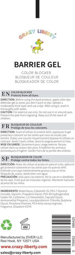 Crazy Liberty pet protective color blocker gel usage details and directions label