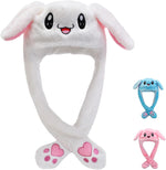 LYLPYHDP plush bunny hat front view with moving ears