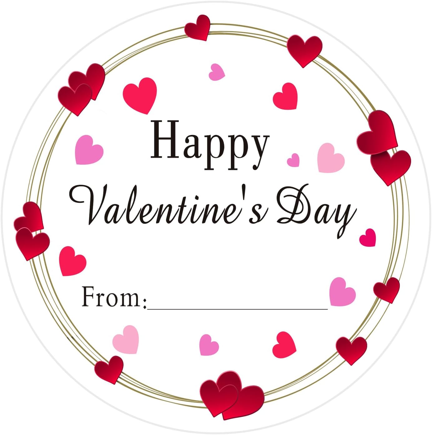 Jxuane Happy Valentine's Day Stickers 60 Pieces front view showing romantic heart designs.