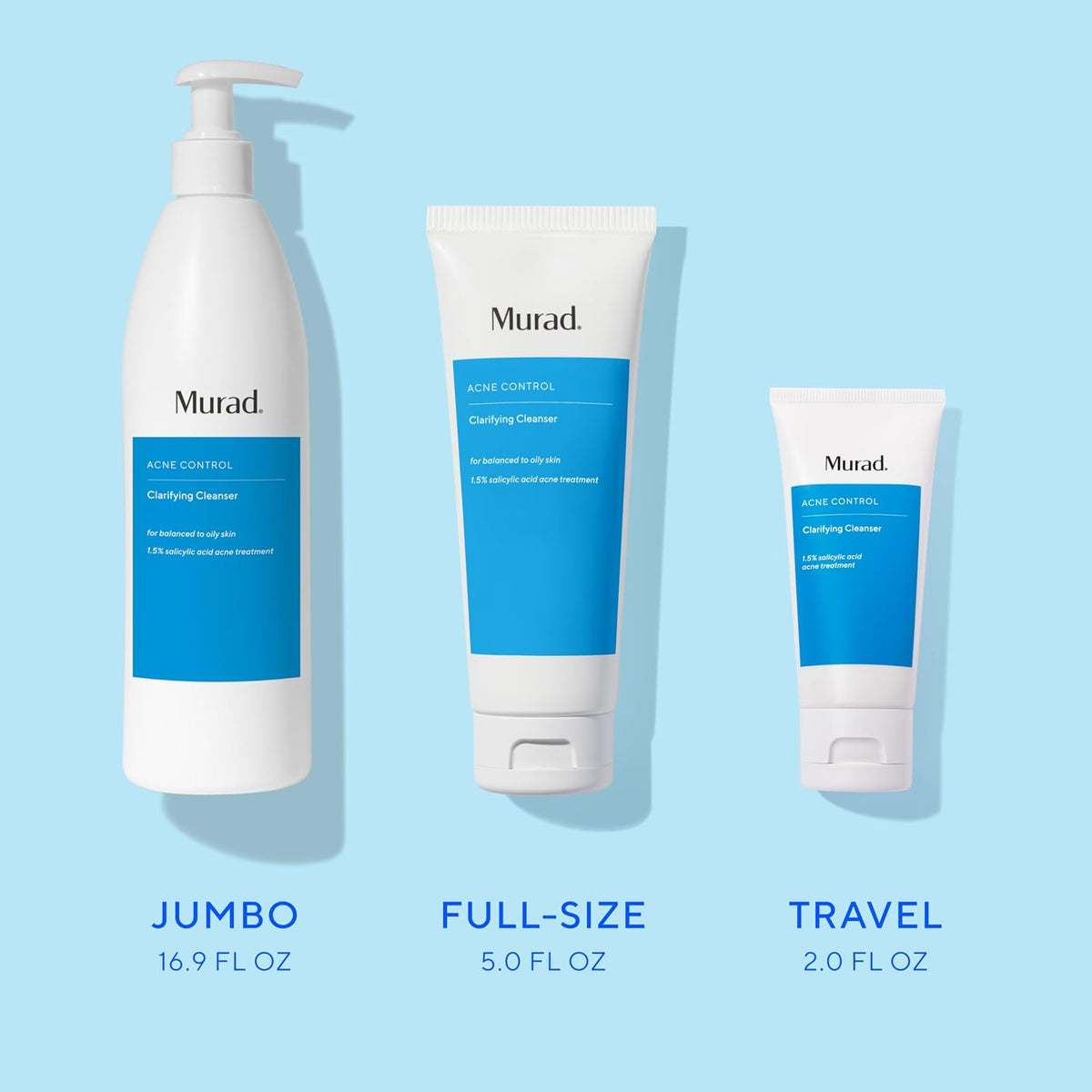Murad clarifying cleanser texture demonstration on a clear background