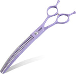 Professional Curved Thinning Shears Dog Grooming Scissors 7'' Macarone Series Purple Curved Thinner Scissors for Grooming Dogs Pet 54 Teeth Japan 440C - Image 9