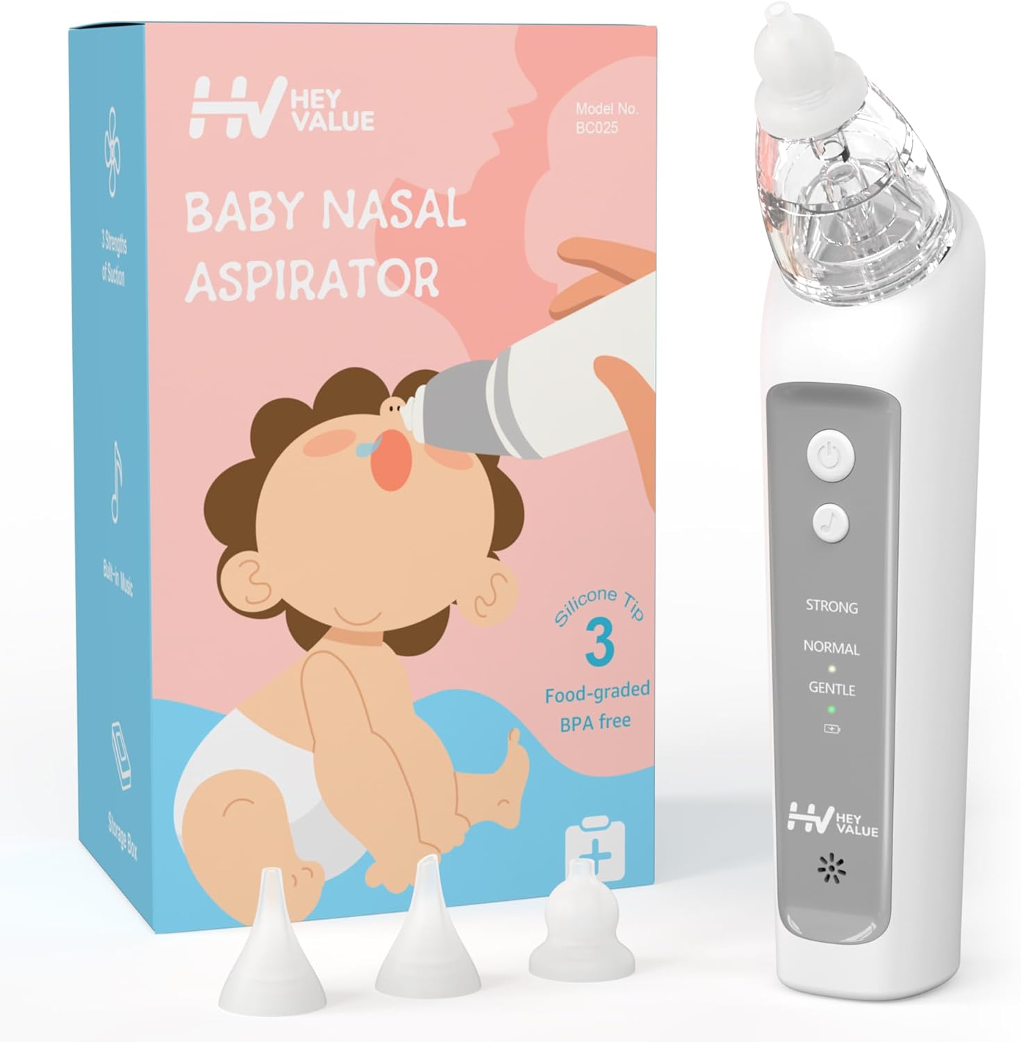 Heyvalue electric baby nasal aspirator front view