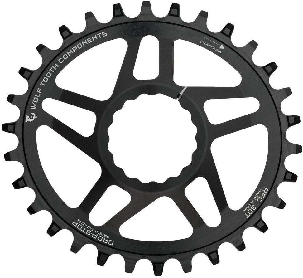 Wolf Tooth elliptical direct mount chainring front view bicycle component