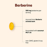 Micro Ingredients Berberine softgels packaging back label details