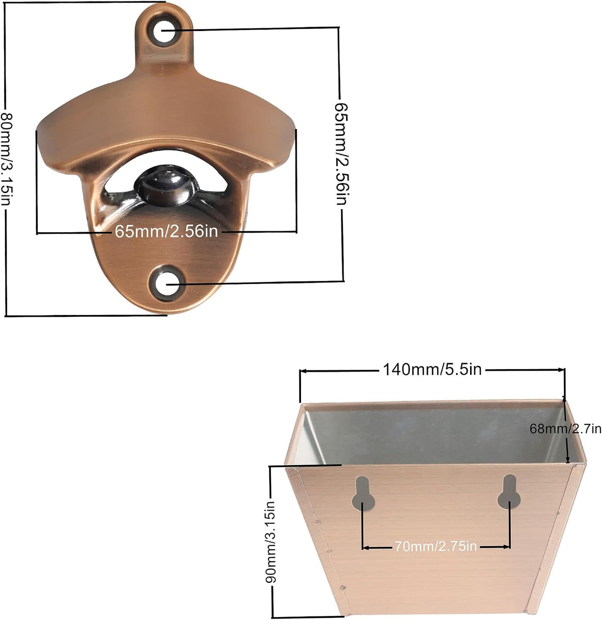 Luwanburg vintage style wall mounted opener installed on wall
