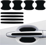 Zimisi car door handle bowl sticker black front view showcasing carbon fiber texture