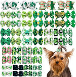 Close up of JpGdn pet grooming bows with elastic rubber bands