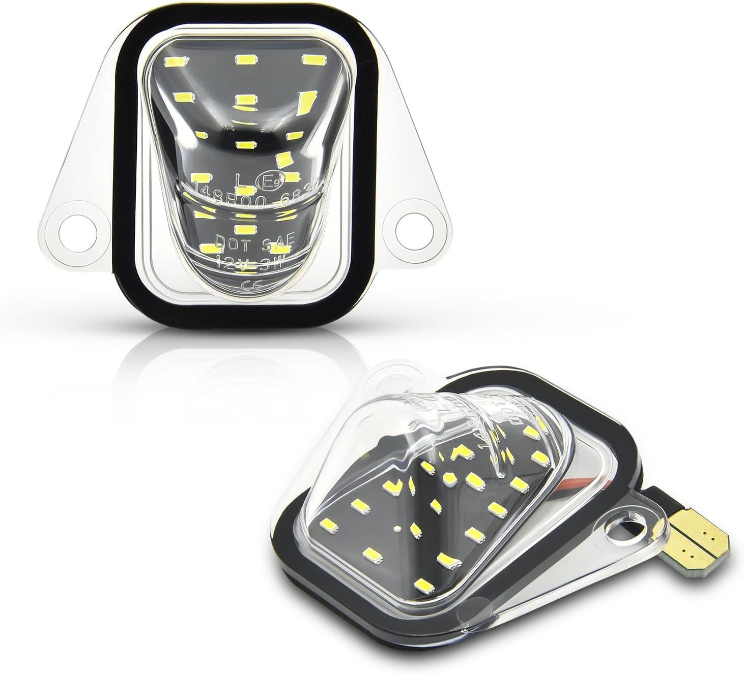 Asgohme LED license plate light assembly front view