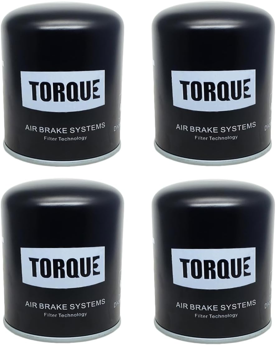 Torque oil coalescing air dryer cartridge front view showing heavy duty steel casing.