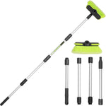 ZimiTeda long handle car wash brush front view showing green soft bristles for scratch free cleaning