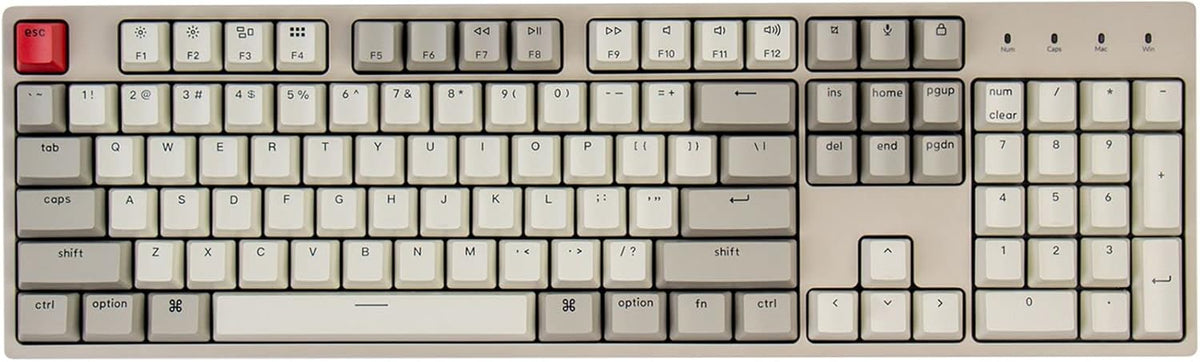 Keychron C2 Full Size Wired Mechanical Keyboard Compatible with Mac, Keychron Red Switch, 104 Keys ABS Retro Color Keycaps Gaming Keyboard for Windows, USB-C Type-C Braid Cable - Image 9