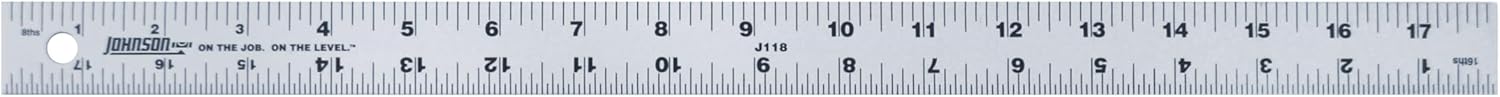 Johnson Level, & Tool J118 Aluminum Rule 18-Inch - Image 1