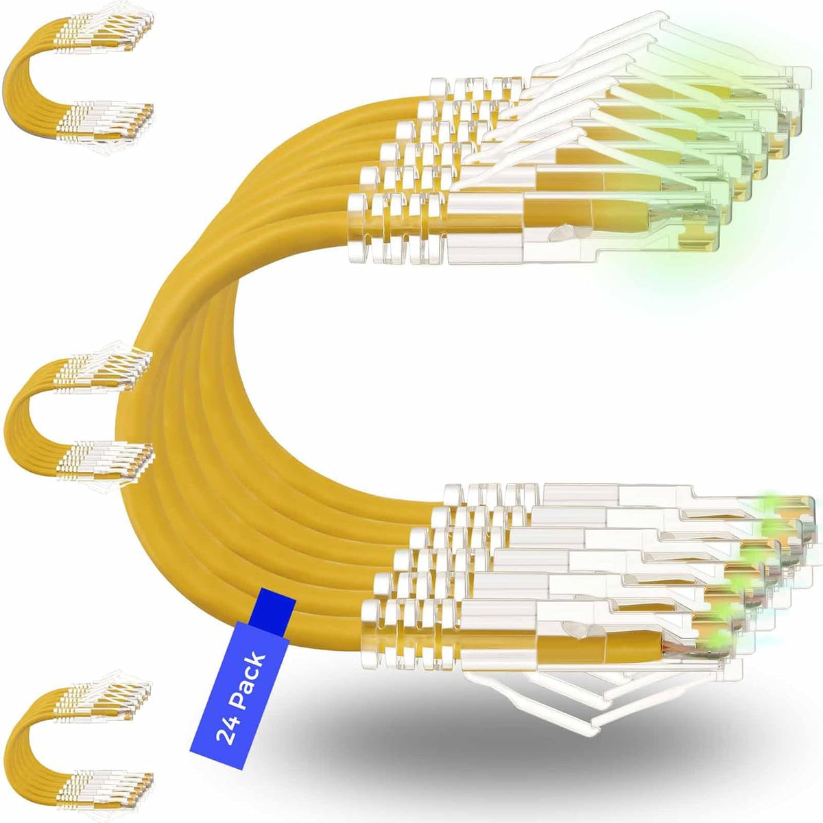 Rapink Patch Cables Cat6/ Cat6a 0.5ft (24 Pack) Slim, Cat6a Ethernet Patch Cable 10G Support, Snagless Cat 6 Patch Cable for Patch Panel to Switch, Flexiable Cat6 Ethernet Cable Black - Image 9