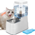 2.2 Gallon Pet Automatic Dog Water Dispenser Cat Gravity Waterer Feeder with Stainless Steel Bowl 8L Large Capacity Puppy Feeding Raised Bowls with Filter,Ice Pack - Image 14