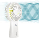 JISULIFE Handheld Fan in white showing the front view of the mini portable personal fan