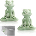 PEUTIER ceramic frog toilet bolt covers front view bathroom decor