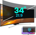 ZpTsarinal thirty-four inch computer privacy screen filter installed on an ultrawide desktop monitor front view