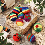 Close up view of the tightly woven fabric exterior on the Leyndo juggling balls