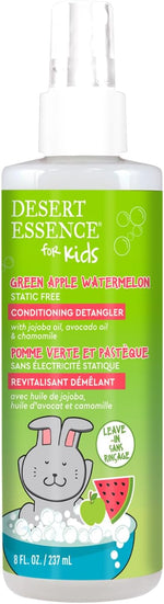 Desert Essence Kids Conditioning Detangler Spray back label with ingredients