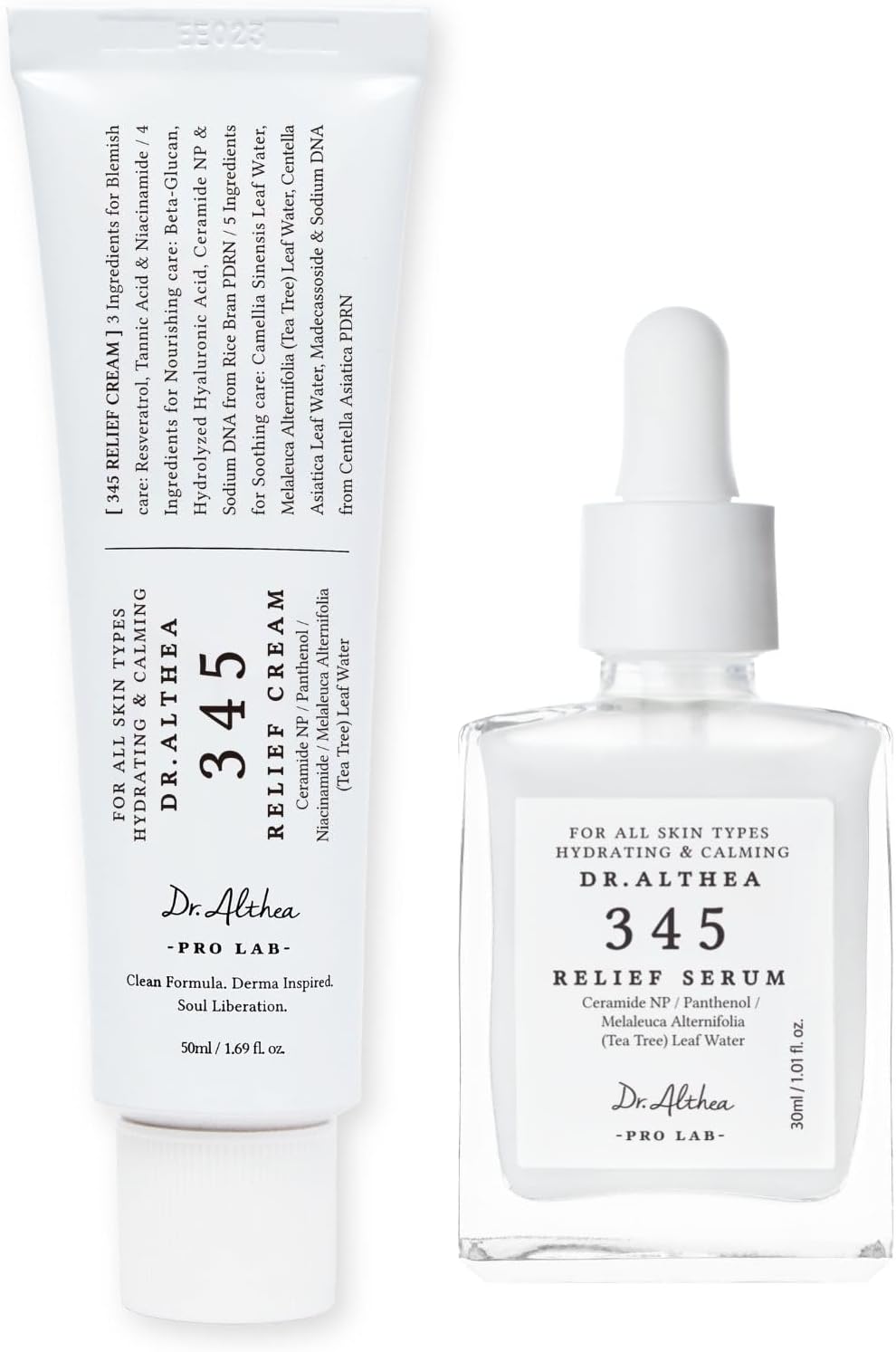 Dr Althea 345 Relief Cream and Serum Duo packaging front view for Korean skincare routine