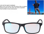 YDuupxe color blind glasses side profile showing TR90 temple arms