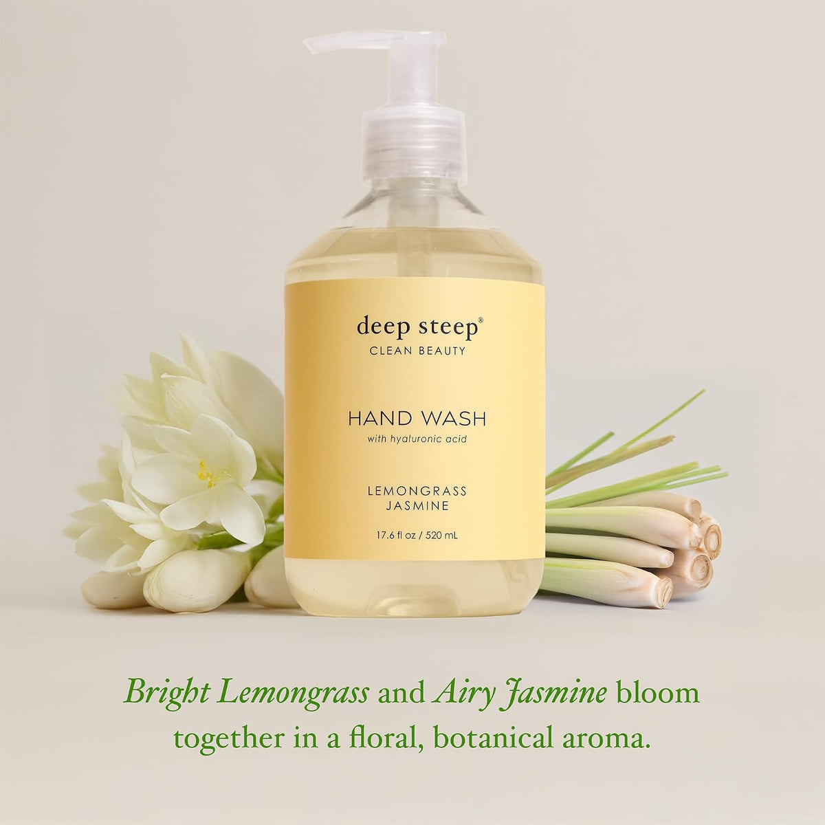 Deep Steep hand cleanser bottle back with ingredients