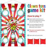 Close up of Blulu carnival game banner target holes and point values