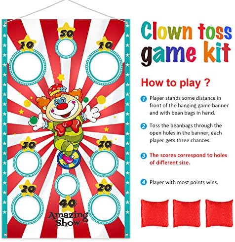 Close up of Blulu carnival game banner target holes and point values