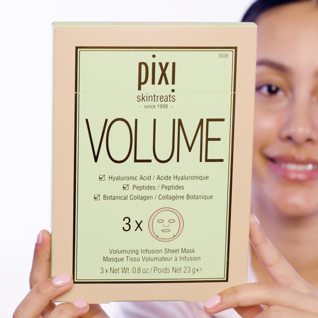 Back of Pixi Collagen Boost sheet mask pack with instructions