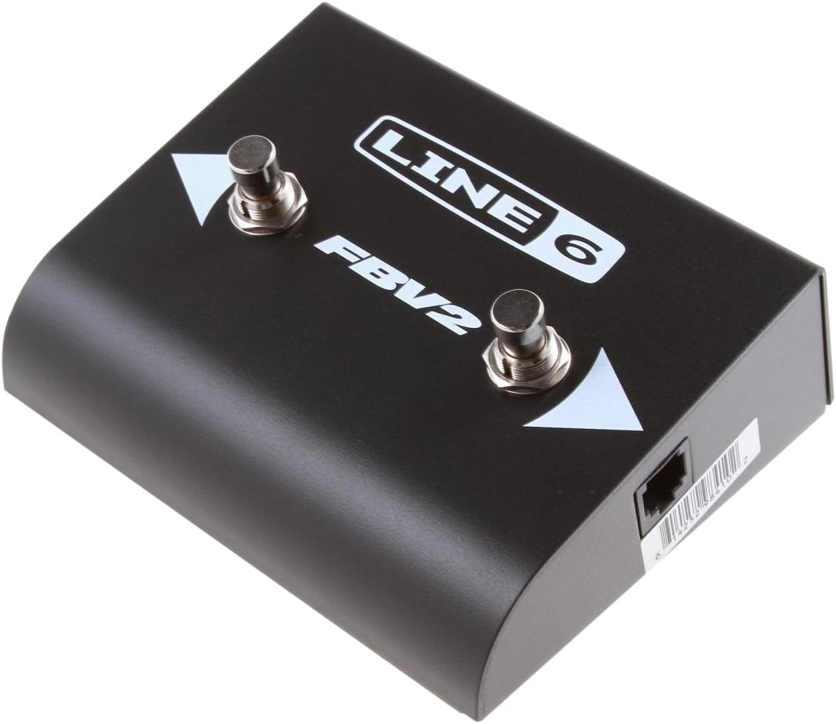Line 6 FBV2 foot switch front view showcasing two metal buttons