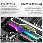 Close up of the five volt three pin addressable RGB connector cable on a premium hardware support bracket.