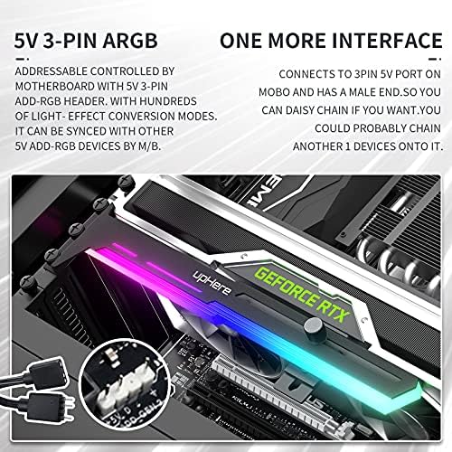 Close up of the five volt three pin addressable RGB connector cable on a premium hardware support bracket.