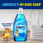 Dawn ultra bottle displayed alongside cleaning sponge