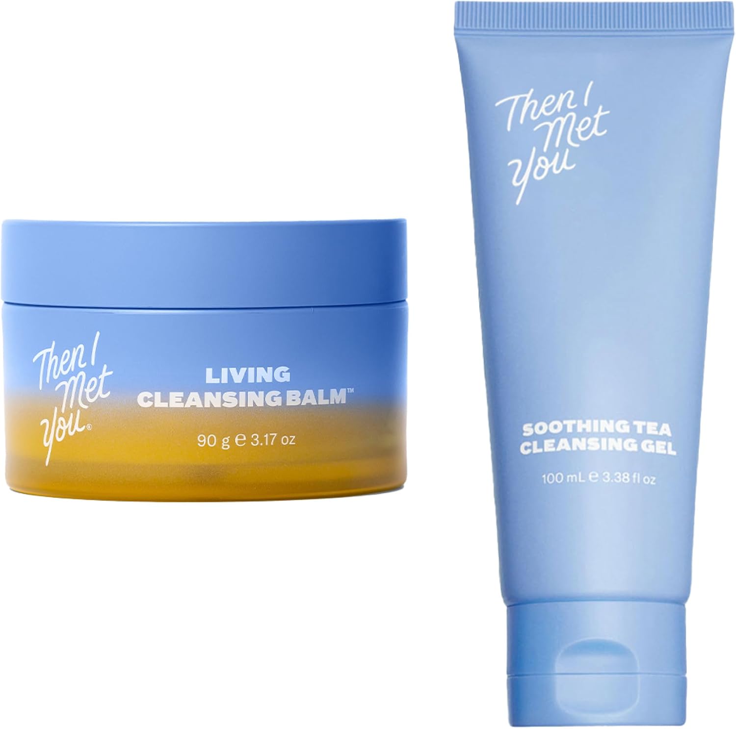Then I Met You The Cleansing Duo Set front view showing the oil balm and gel cleanser packaging.