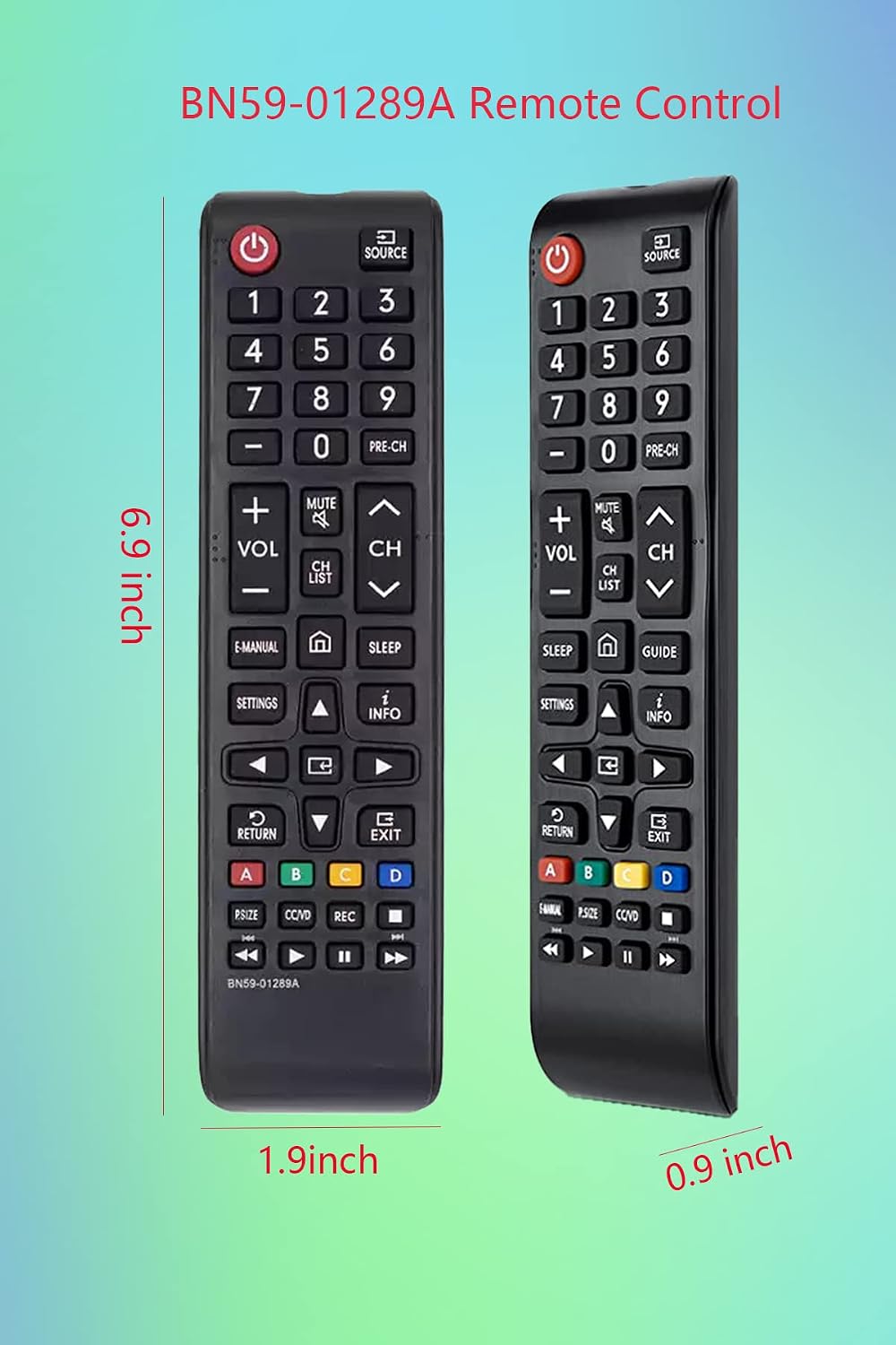 GHUST infrared replacement remote control bottom model number detail