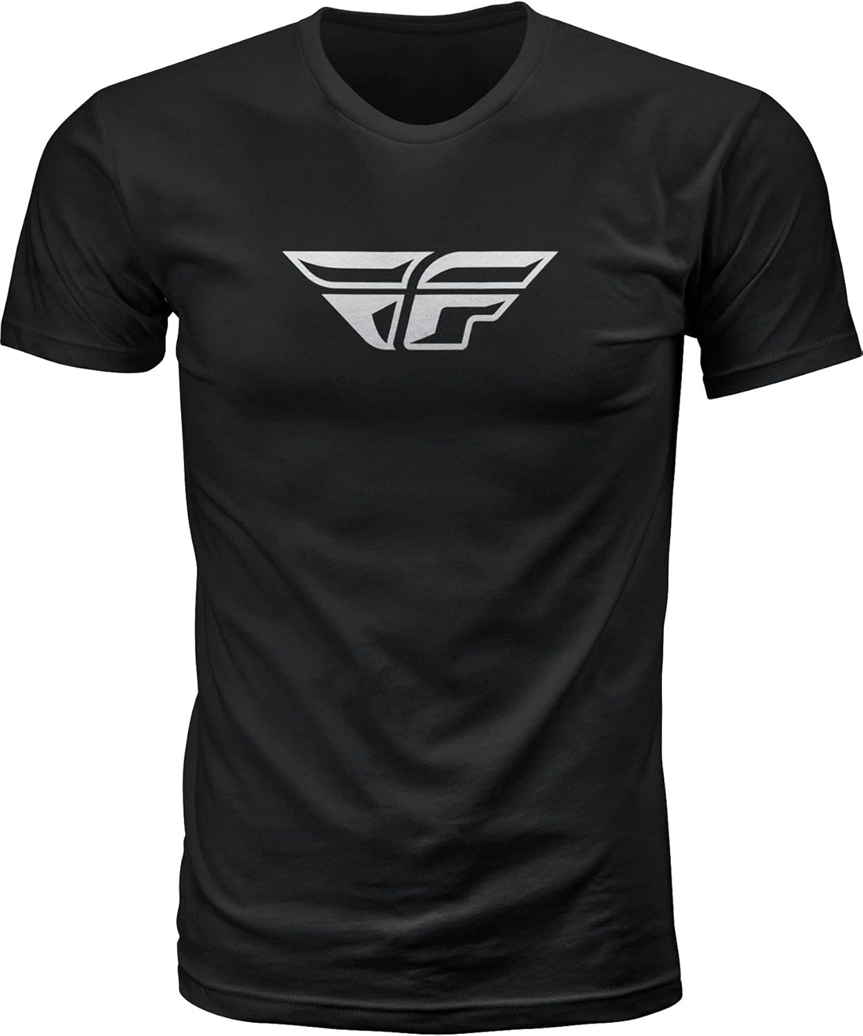 Fly Racing F-Wing T-Shirt front view showcasing the screen-printed chest logo graphic.